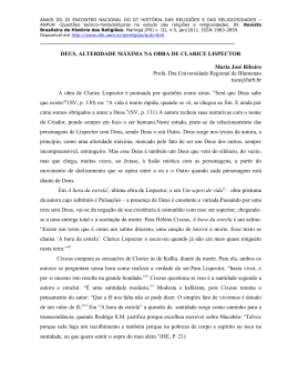 UM POUCO DE DEUS NA OBRA DE CLARICE LISPECTOR