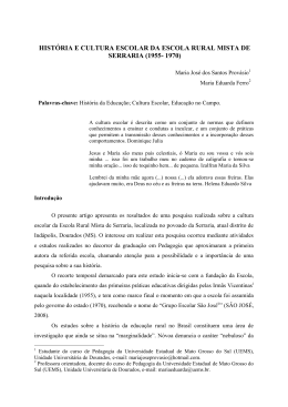 hist&oacute;ria e cultura escolar da escola rural mista de serraria (1955
