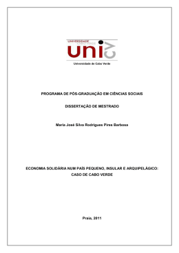 economia solid&aacute;ria num pa&iacute;s pequeno e