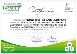 Certificamos que Maria José da Cruz Ambrósio
