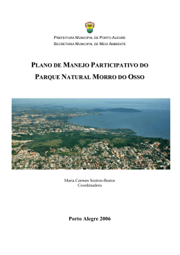 plano de manejo participativo do parque natural morro