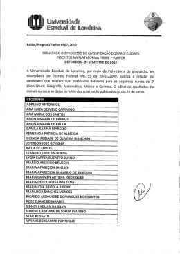 Edital Prograd/Parfor 007/2012