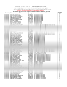 14&ordf; Convoca&ccedil;&atilde;o Concurso P&uacute;blico 001 2009
