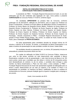 Edital &ndash; Convoca&ccedil;&atilde;o para Banca Examinadora