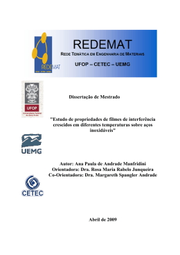 Disserta&ccedil;&atilde;o de Mestrado "Estudo de propriedades de