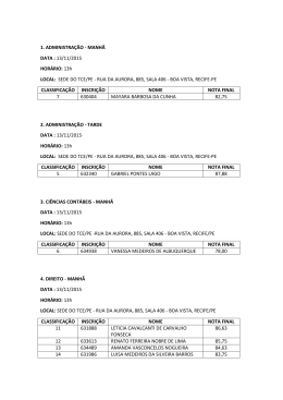 1. ADMINISTRA&Ccedil;&Atilde;O - MANH&Atilde; DATA : 13/11/2015 HOR&Aacute;RIO: 13h