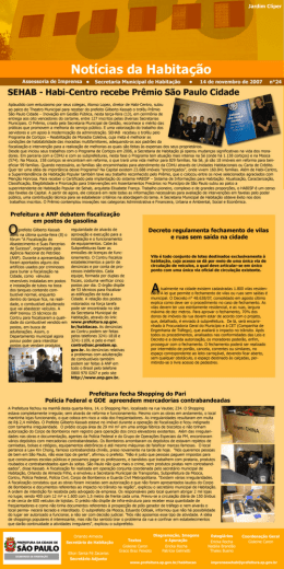 Jornal da Habita&ccedil;&atilde;o n&deg;24 - Prefeitura de S&atilde;o Paulo