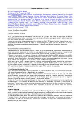 Informe Nacional 07 - 2003 De: Luiz Gustavo Cardia Mazetti