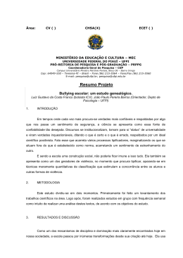 um estudo genealÓgico Luiz Gustavo da Costa Franco (bolsista ICV)