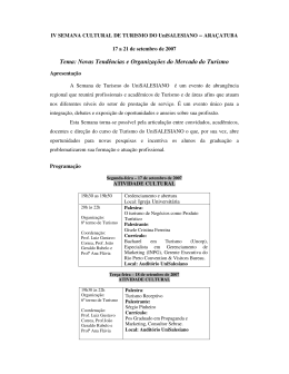 Tema: Novas Tendências e Organizações do