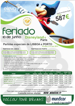 io de junho Disneylanda Paris Partidas