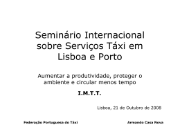 Seminário Internacional sobre Serviços Táxi em Lisboa e Porto
