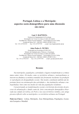 aspectos socio-demográficos para uma discussão em curso