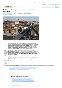 Em Lisboa e Porto a procura de casas para arrendar