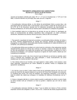 TRATAMENTO JORNALÍSTICO DAS