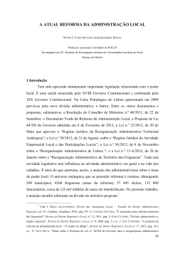 a atual reforma da administra&ccedil;&atilde;o local