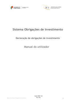 Manual do Utilizador - Obrigações de Investimento