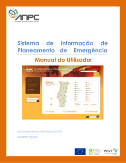Manual do Utilizador - Autoridade Nacional de Protecção Civil