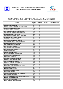 RESULTADO DOS VESTIBULARES AT&Eacute; DIA 13/12/2015