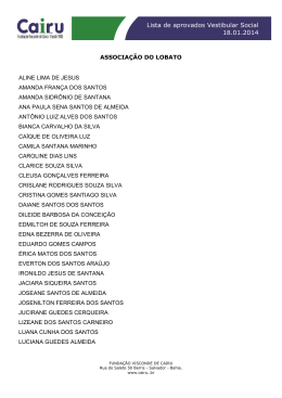 Lista de aprovados Vestibular Social 18.01.2014