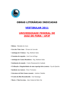 OBRAS LITERÁRIAS UFJF - VESTIBULAR 2011