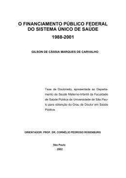 o financiamento público federal do sistema único de saúde