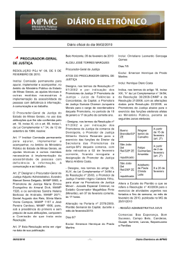Di&aacute;rio oficial do dia 06/02/2010 PROCURADOR