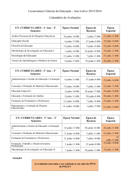 Licenciatura Ci&ecirc;ncias da Educa&ccedil;&atilde;o