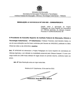 Resolução Ad referendum 020-2013 – Aprova PPC