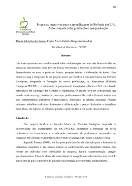 Propostas interativas para a aprendizagem de Biologia