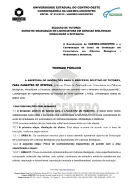 Acesse o edital - Universidade Estadual do Centro