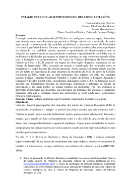 EST&Aacute;GIO CURRICULAR SUPERVISIONADO: RELATOS