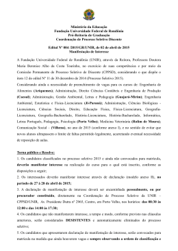 Edital de manifesta&ccedil;&atilde;o de interesse