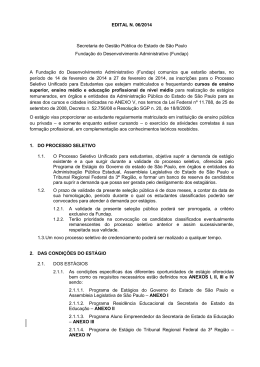 Edital - SABE - Governo do Estado de S&atilde;o Paulo