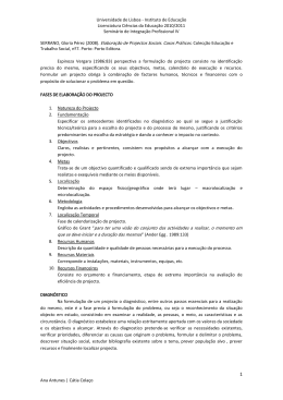 Elabora&ccedil;&atilde;o de Projectos Sociais. Casos Pr&aacute;ticos. Colec&ccedil;&atilde;o