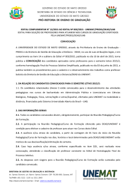 Edital Complementar n&ordm; 013 ao Edital n&ordm; 003-2015