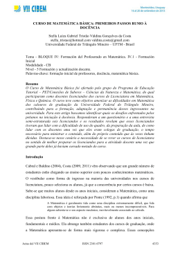 CURSO DE MATEMÁTICA BÁSICA: PRIMEIROS PASSOS RUMO À