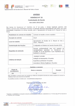 Aviso de abertura (1) - Agrupamento de Escolas D. Manuel de