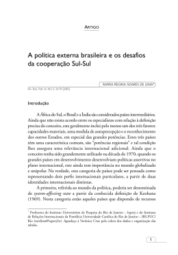 A política externa brasileira e os desafios da cooperação