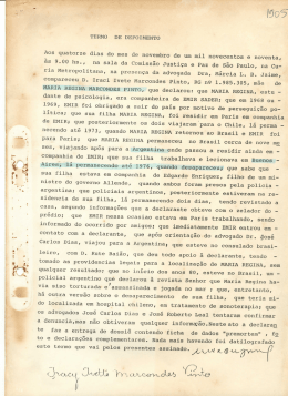 Depoimento da m&atilde;e de Maria Regina Marcondes Pinto 157