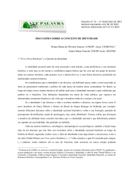 DISCUSS&Otilde;ES SOBRE O CONCEITO DE IDENTIDADE