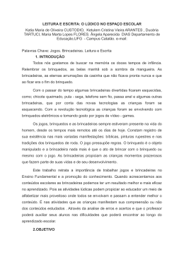 LEITURA E ESCRITA: O L&Uacute;DICO NO ESPA&Ccedil;O ESCOLAR Katia