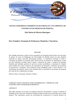 Eda Maria de Oliveira Henriques Eixo Tem&aacute;tico: Forma&ccedil;&atilde;o de