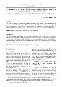 a participa&ccedil;&atilde;o do leitor como co