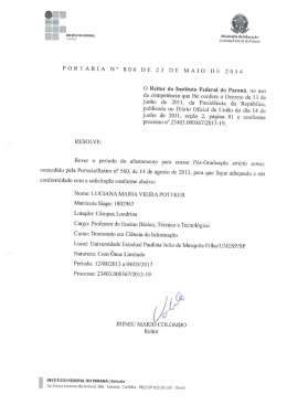 I INSTITUTO FEDERAL Minist&eacute;rio da Educa&ccedil;&atilde;o