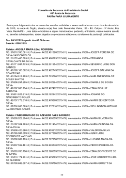 Pauta de julgamento nº 388 a 391 – 06/10/2015 E