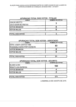 APURA&Ccedil;AO TOTAL DOS VOTOS - TITULAR