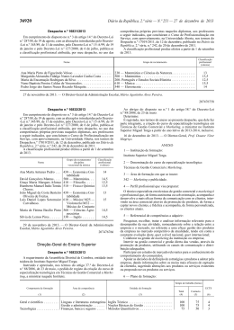 Despacho n.&ordm; 16833/2013 - Instituto Superior Miguel Torga