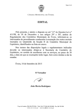 EDITAL - Câmara Municipal de Évora