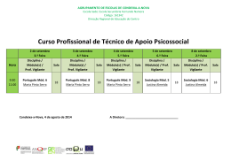 Calendário: Provas de Avaliação Extraordinária (TAP)/ Setembro